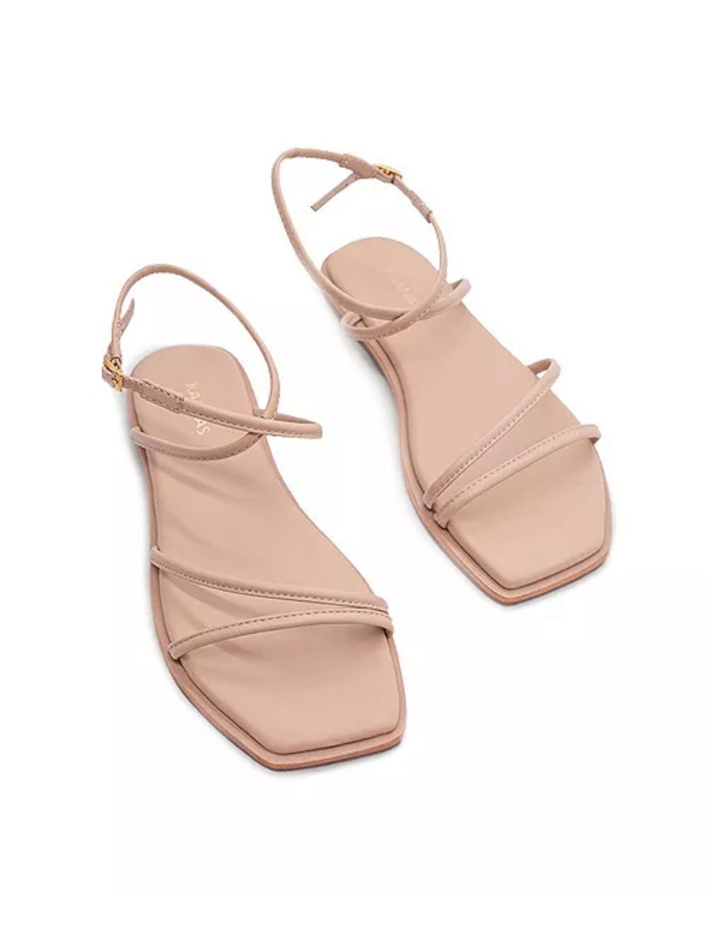 Kaanas Zola Women's Strappy Square-Toe Ankle Strap Sandals - Nude